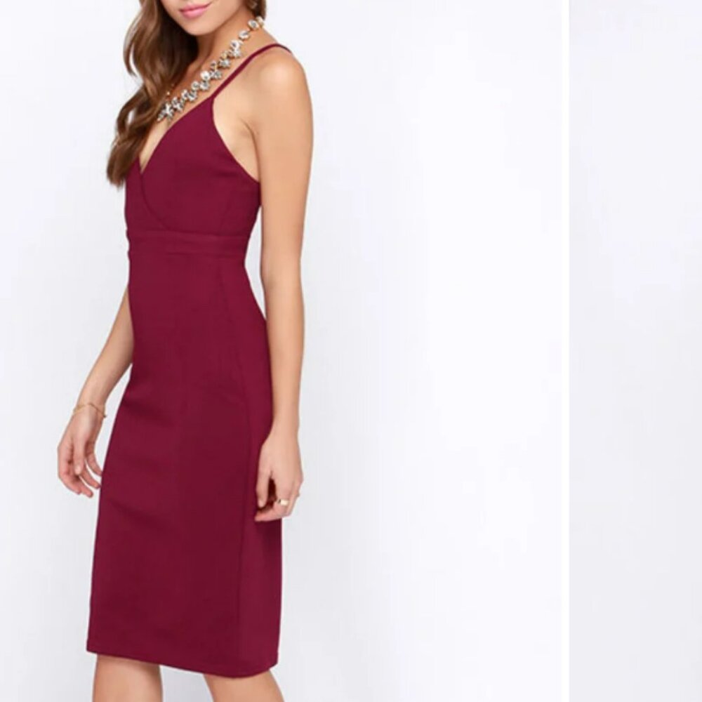 Glamorous Hot Blooded Burgundy Bodycon Dress